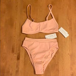 L Space light pink bikini top/bottom NWT SZ SMALL